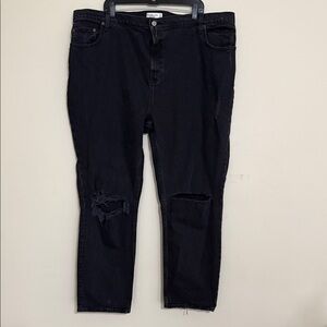 Abercrombie & Fitch Black Jean 37 the 90’s straight Distressed ultra high rise